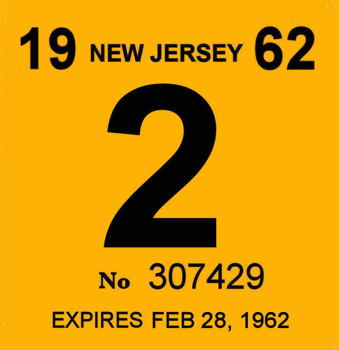 1962 New Jersey INSPECTION Sticker